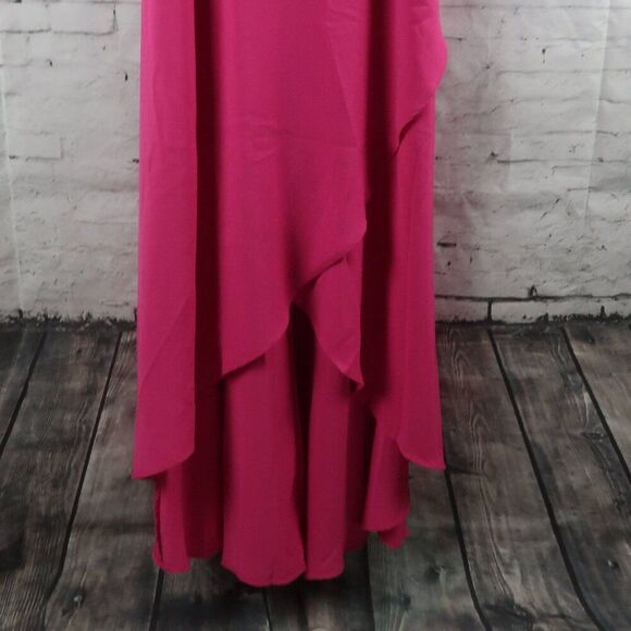 LULU'S SWEET SURPRISE PINK HIGH LOW MAXI DRESS WITH ADJUSTABLE STRAPS SIZE M - Picture 9 of 12